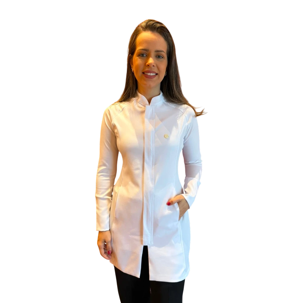 Jaleco Slim Tradicional Pala Feminino - Jaleca Branco