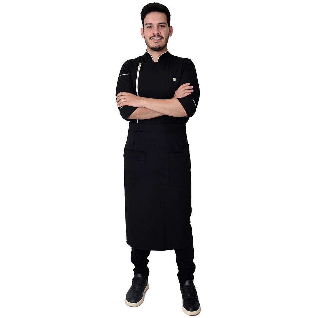 Jaleco Conjunto Dólmã Cozinheiro Masculino - Jaleca Branco