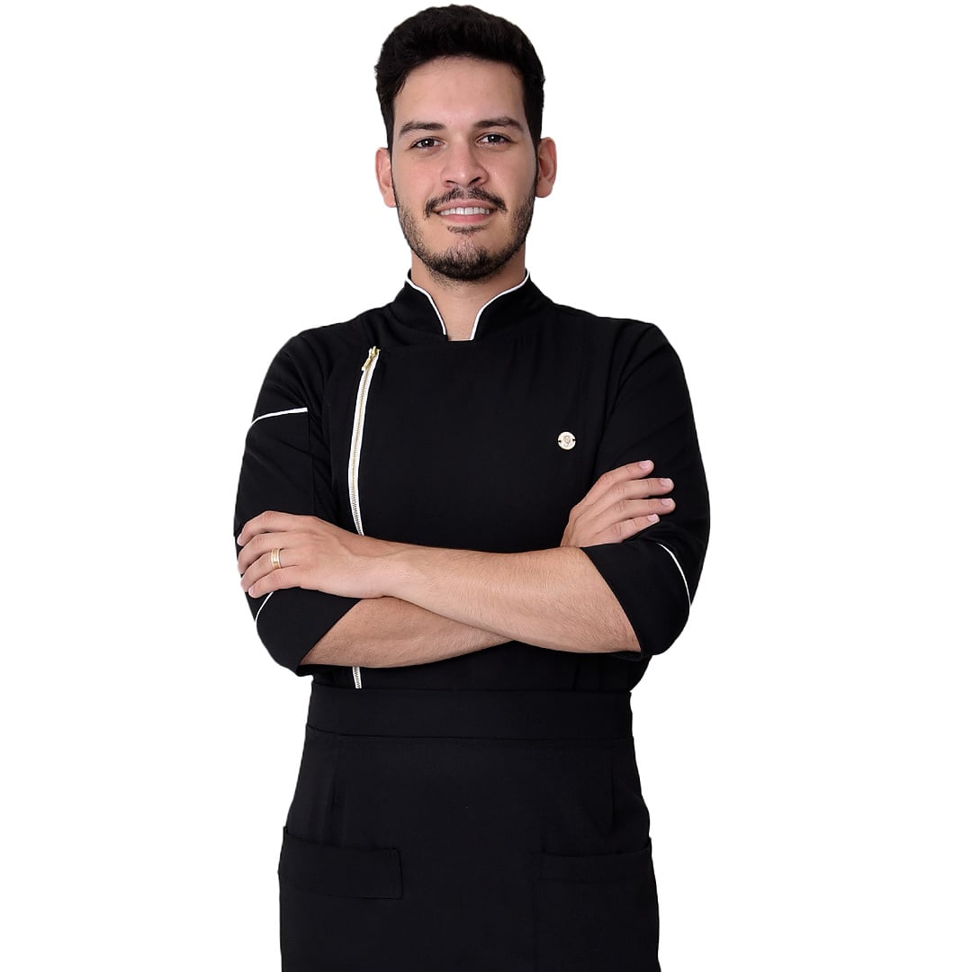 Jaleco Conjunto Dólmã Cozinheiro Masculino - Jaleca Branco