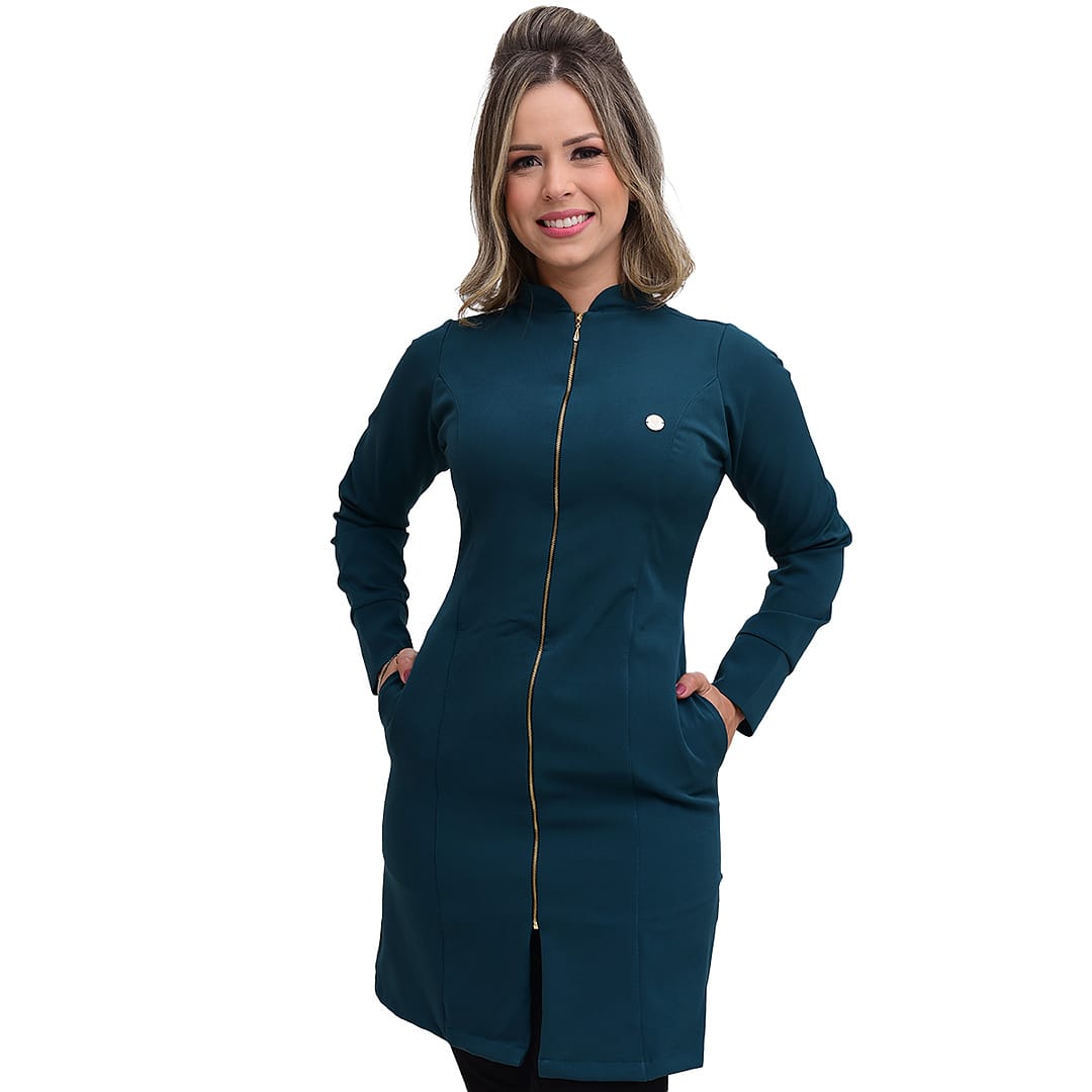 Jaleco Slim Duquesa Feminino - Jaleca - Verde Garrafa, G
