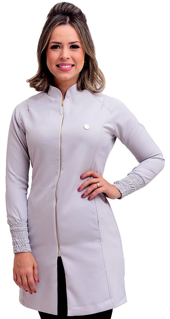 Jaleco Slim Elastex Feminino - Jaleca - Gelo, PP