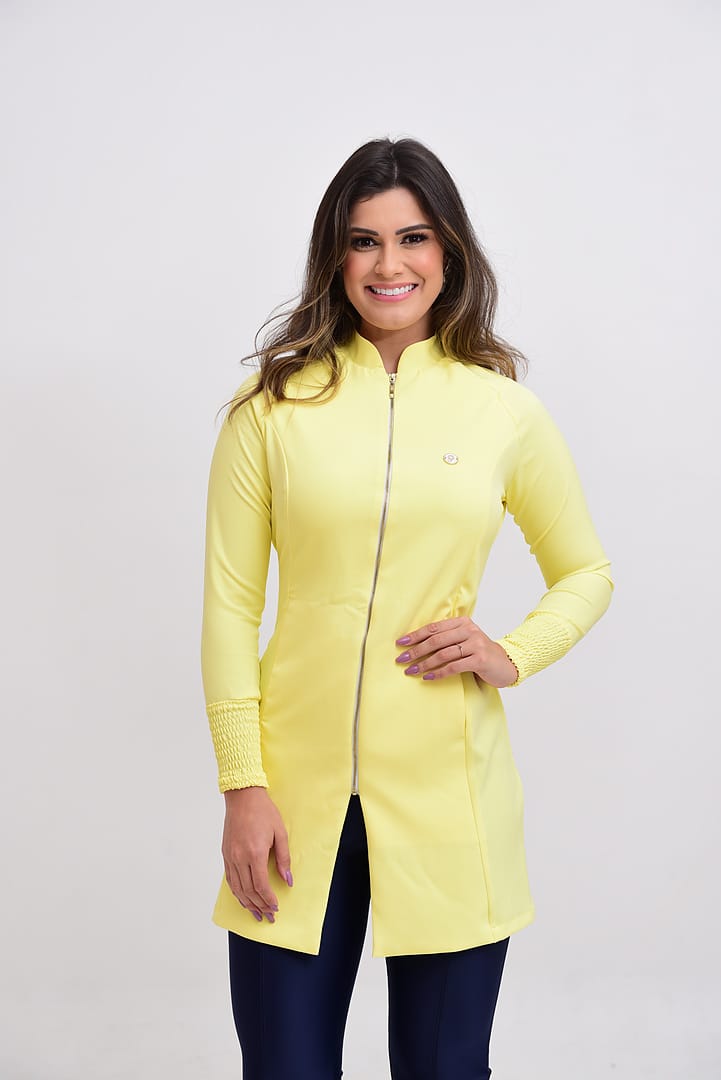Jaleco Slim Elastex Feminino - Jaleca - Amarelo, G