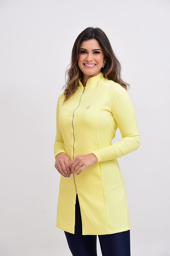 Jaleco Slim Elastex Feminino - Jaleca Amarelo