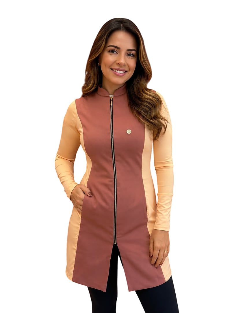 Jaleco Slim New com Malha Tecnológica Feminino - Jaleca - Pêssego, G