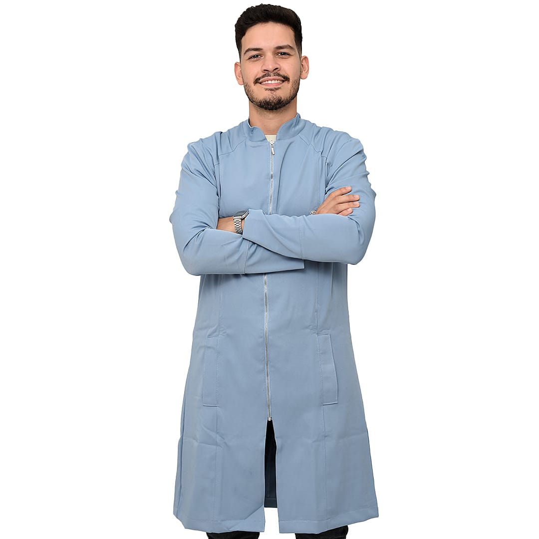 Jaleco Slim Recortes Masculino - Jaleca - Azul Claro, PP