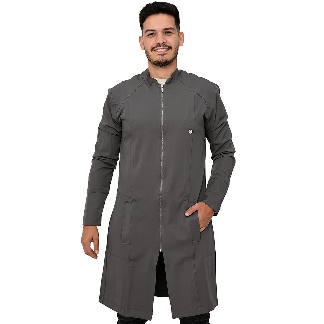 Jaleco Slim Recortes Masculino - Jaleca Areia