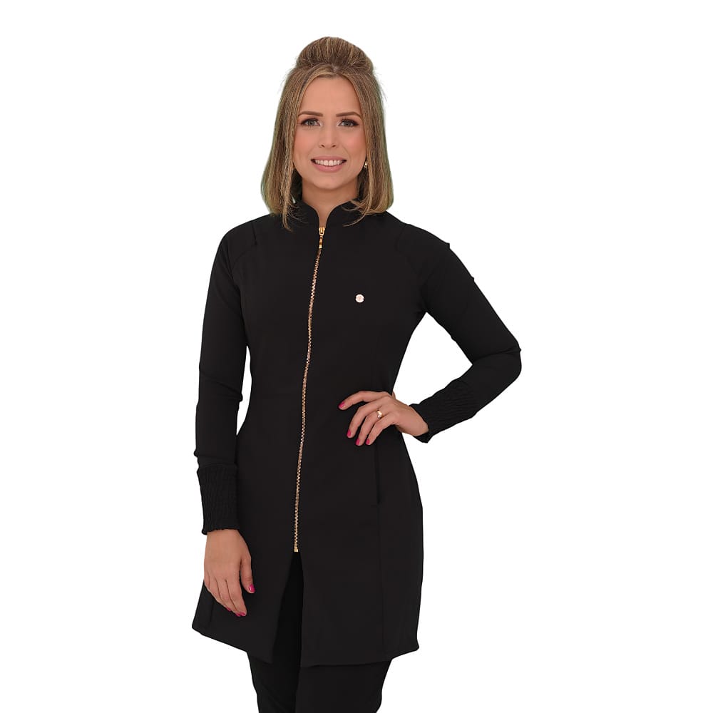 Jaleco Slim Tradicional Feminino - Jaleca - Preto, G2