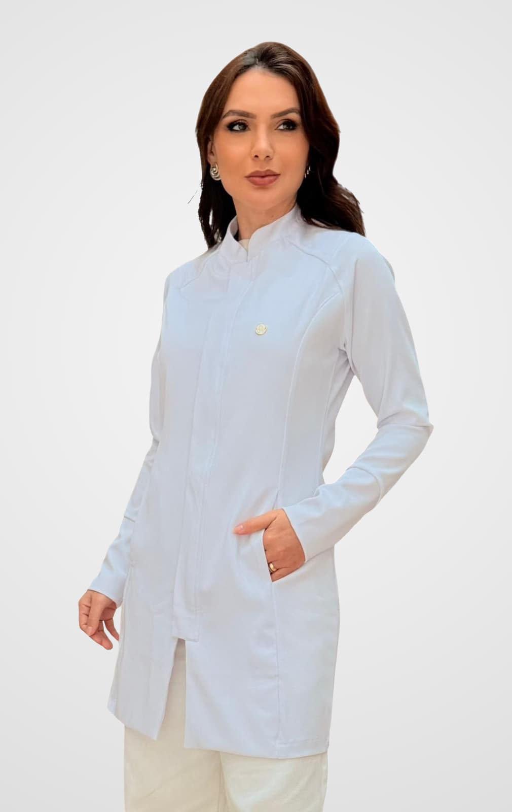 Jaleco Slim Tradicional Pala Feminino - Jaleca Branco