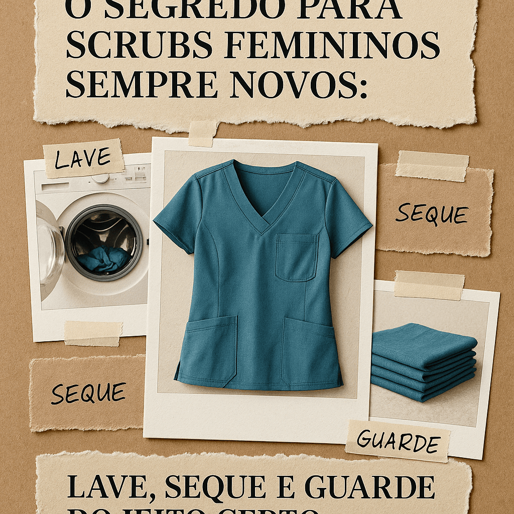 O Segredo para Scrubs Femininos Sempre Novos: Lave, Seque e Guarde do Jeito Certo