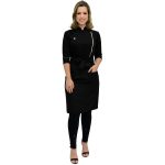 Conjunto Dólmã Cozinheiro Feminino de Zíper e Avental Saia Slim - Jaleca - Imagem 4